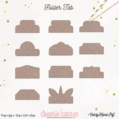 Double Fold Over Tab Template - Stationary Journal Tabs n. Craftie Cactus