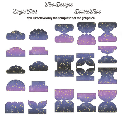 Double Fold Over Tab Template - Stationary Journal Tabs n.3 Craftie Cactus