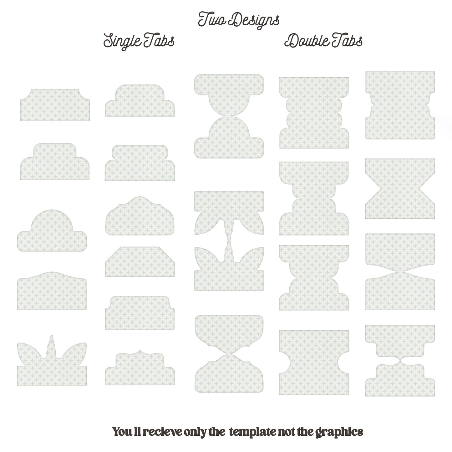 Double Fold Over Tab Template - Stationary Journal Tabs n. Craftie Cactus