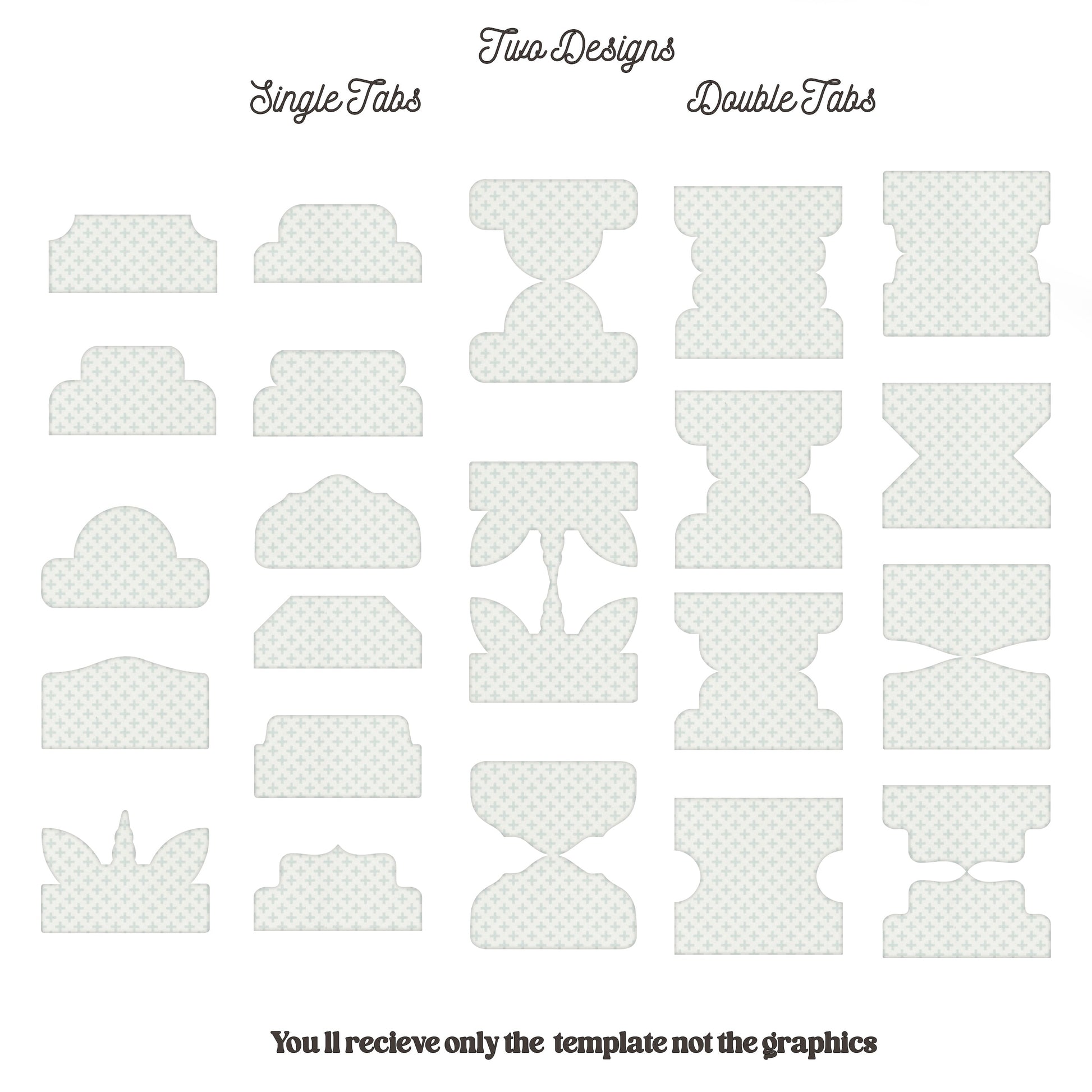 Double Fold Over Tab Template - Stationary Journal Tabs n. Craftie Cactus