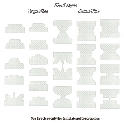 Double Fold Over Tab Template - Stationary Journal Tabs n. Craftie Cactus