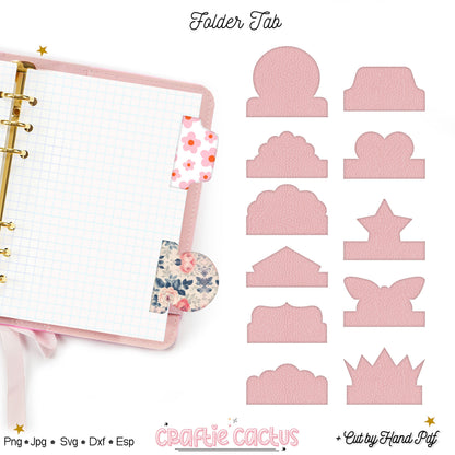 Double Fold Over Tab Template - Stationary Journal Tabs n.4 Craftie Cactus