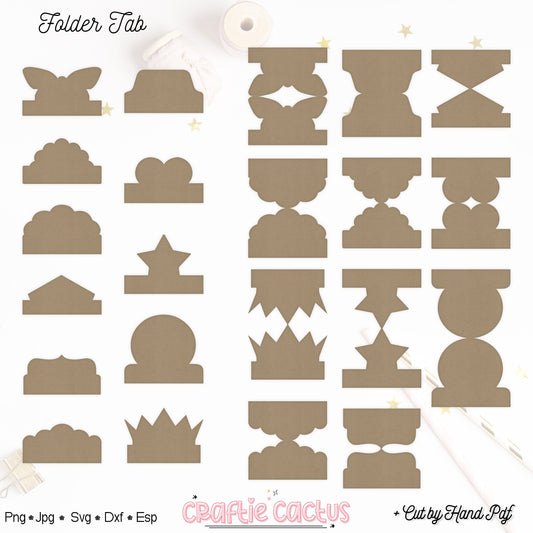 Double Fold Over Tab Template - Stationary Journal Tabs n.4 Craftie Cactus