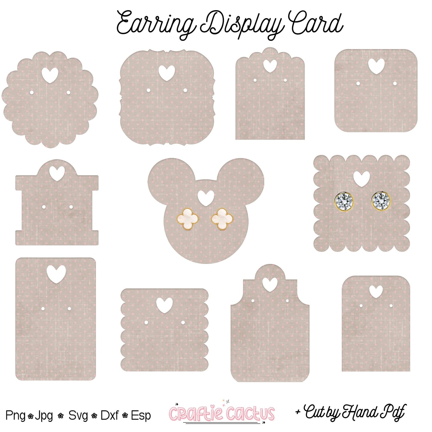 Earring Display Card Template |Jewelry Packaging Card Svg