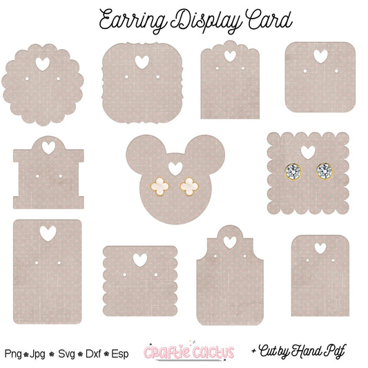 Earring Display Card Template |Jewelry Packaging Card Svg