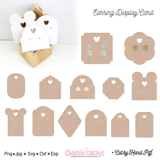 Earring Display Card Template |Jewelry Packaging Card Svg