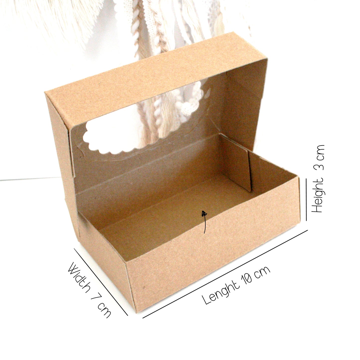 Gift Box Template Svg - with scalloped window Craftie Cactus