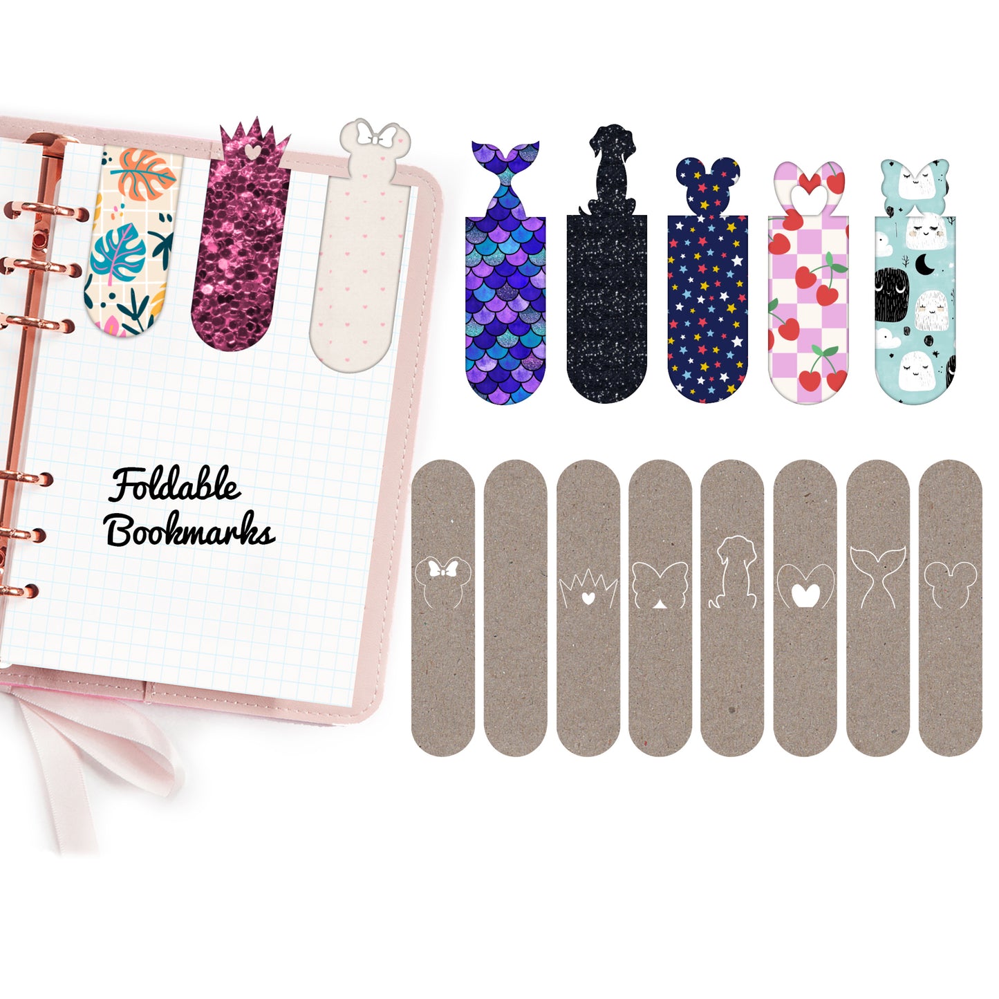 Foldable Oval Bookmark Svg for Book Lovers| Diy Bookmark Template| Cute Reading Accessories Svg
