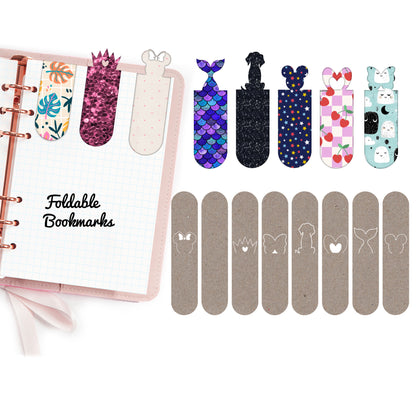 Foldable Oval Bookmark Svg for Book Lovers| Diy Bookmark Template| Cute Reading Accessories Svg