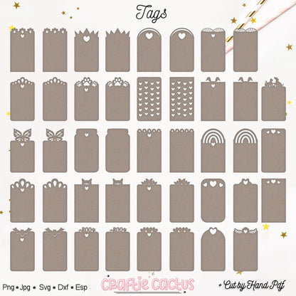 Gift Tag Template - Tags & Label Cut Files n.2 Craftie Cactus