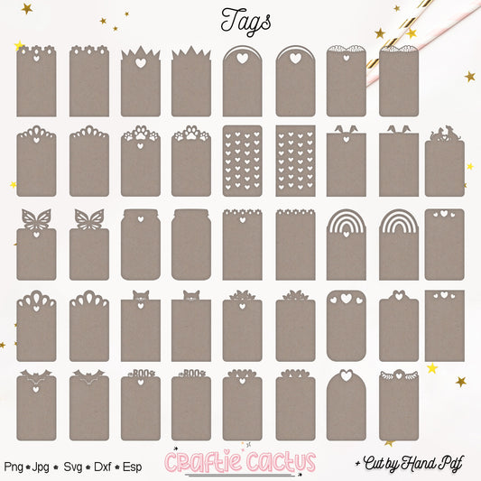 Gift Tag Template - Tags & Label Cut Files n.2 Craftie Cactus