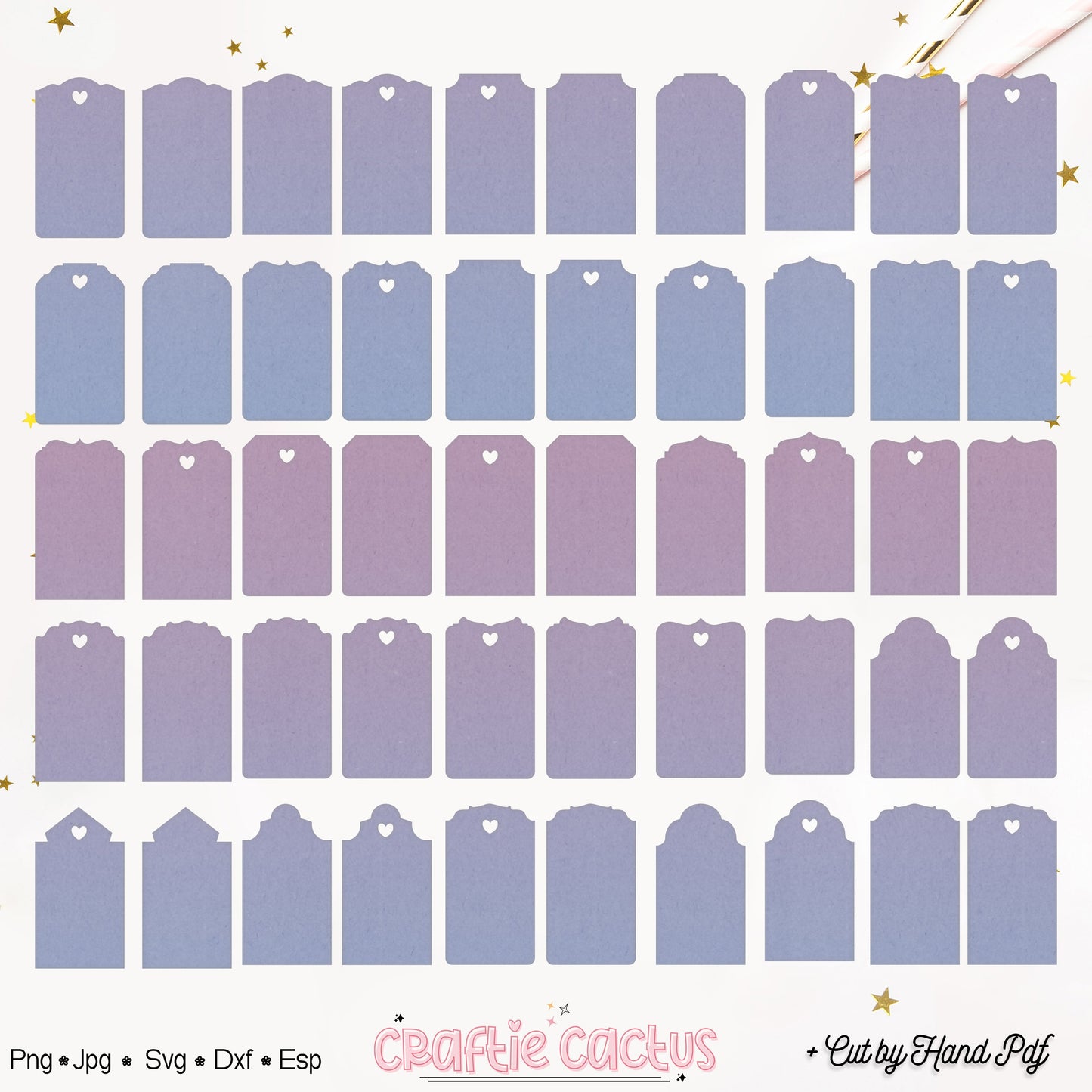 Gift Tag Template - Tags & Label Cut Files n.11 Craftie Cactus