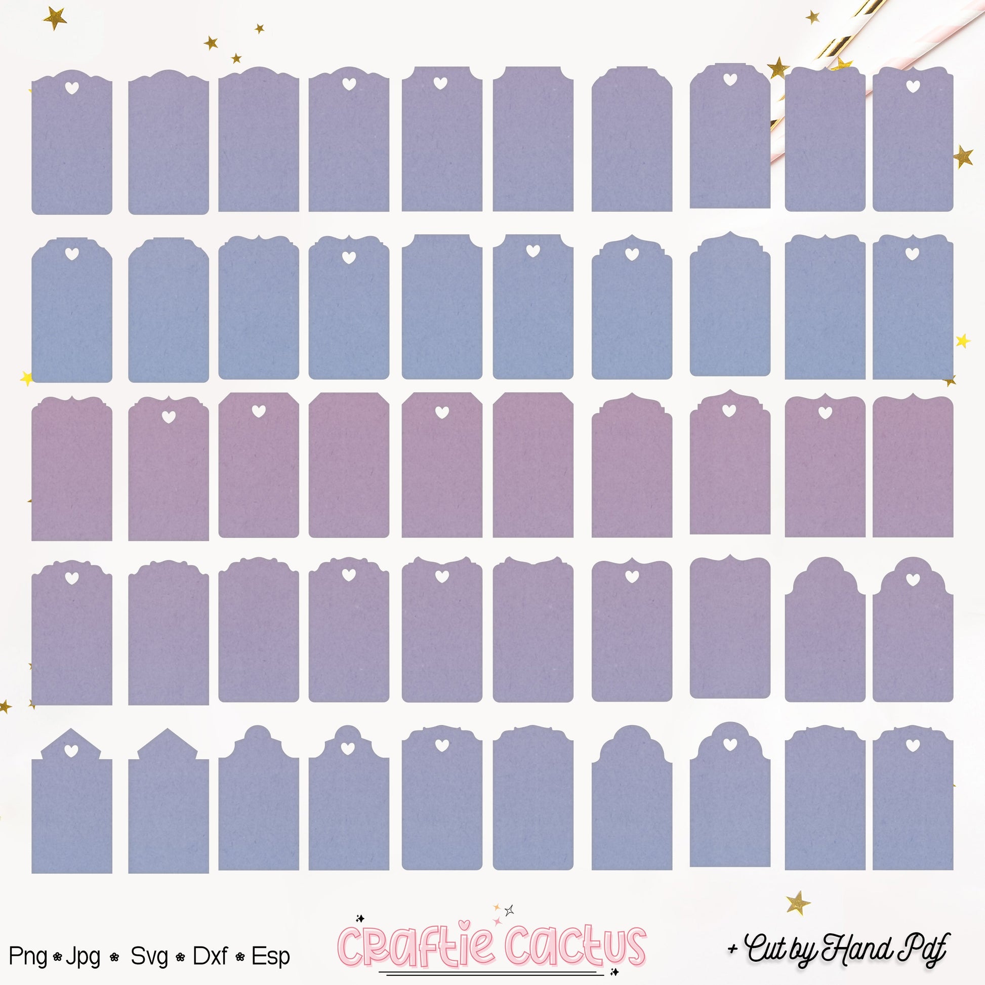 Gift Tag Template - Tags & Label Cut Files n.11 Craftie Cactus