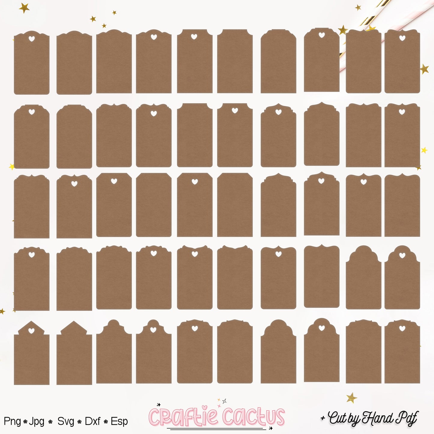 Gift Tag Template - Tags & Label Cut Files n.11 Craftie Cactus