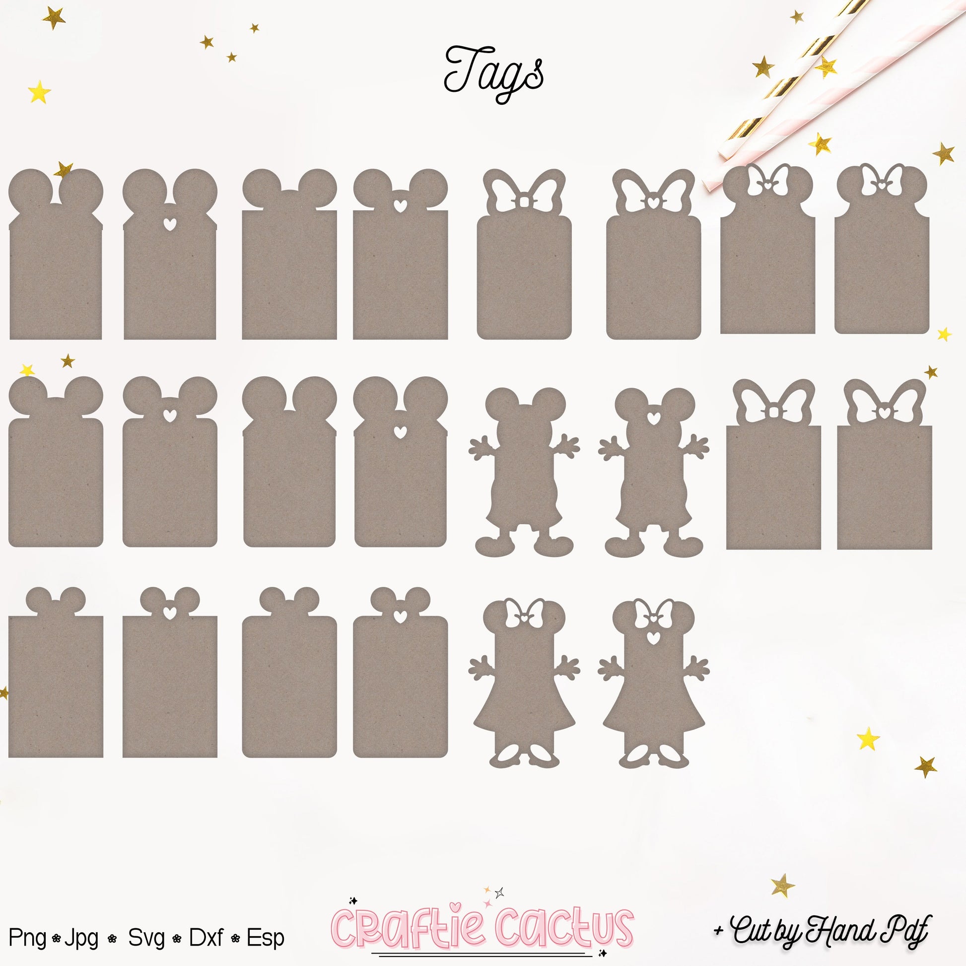 Gift Tag Template - Tags & Label Cut Files n.3 Craftie Cactus