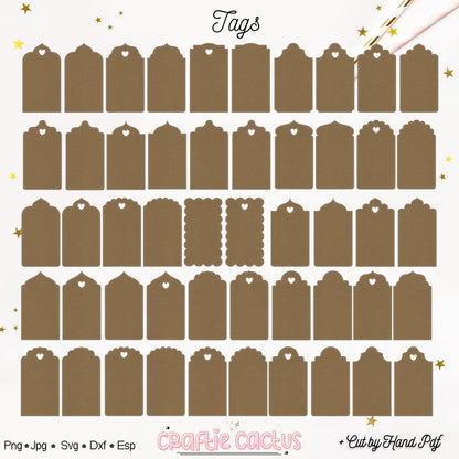 Gift Tag Template - Tags & Label Cut Files n.12 Craftie Cactus