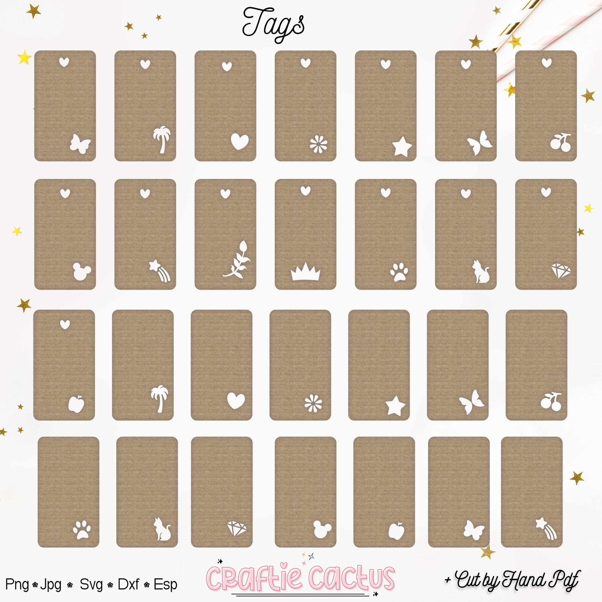 Gift Tag Template - Tags & Label Cut Files n.1 Craftie Cactus