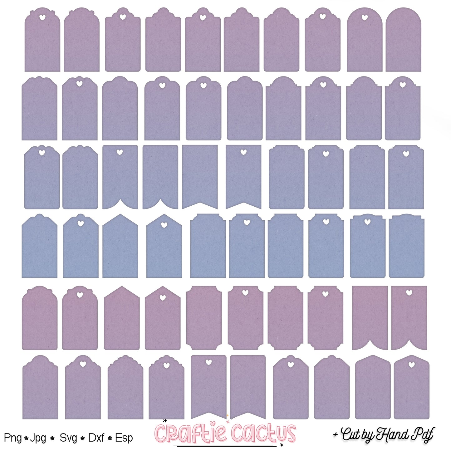 Gift Tag Template - Tags & Label Cut Files n.10 Craftie Cactus