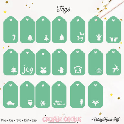 Christmas Gift Tag Template - Tags & Label Cut Files Craftie Cactus