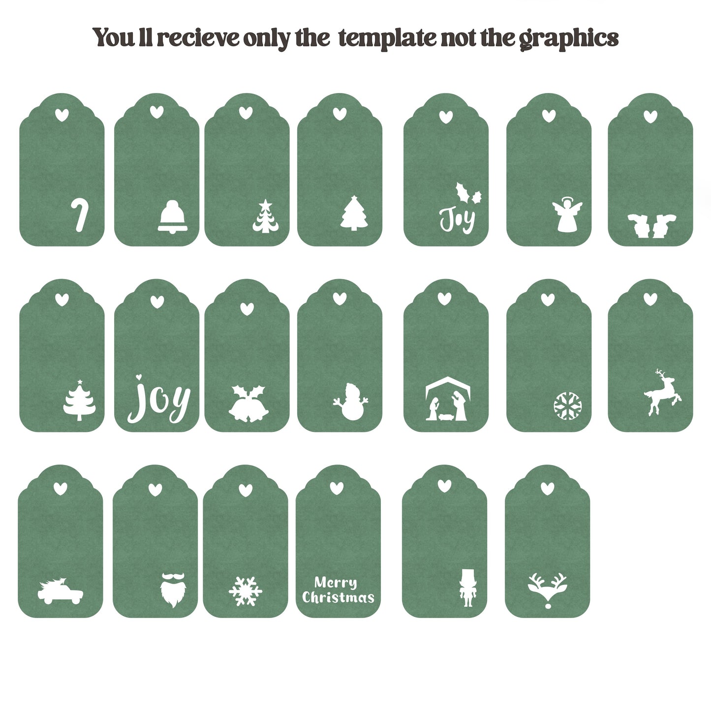 Christmas Gift Tag Template - Tags & Label Cut Files Craftie Cactus