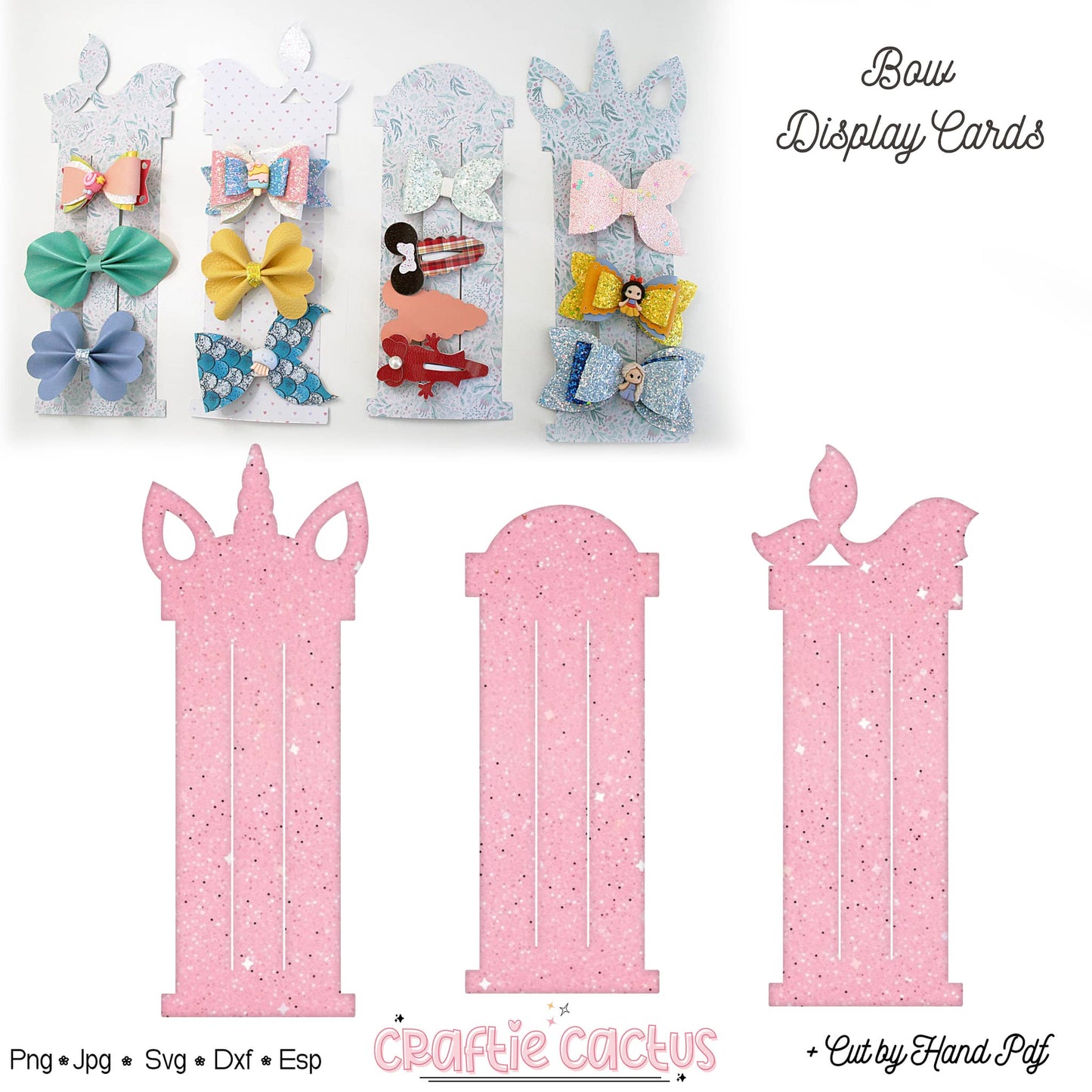 Display Card Template for Hair Bow | Bow Display Card Template | Packaging Card Svg