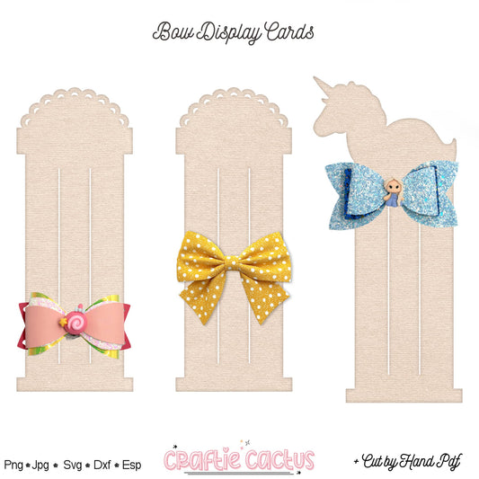 Display Card Template for Hair Bow | Bow Display Card Template | Packaging Card Svg
