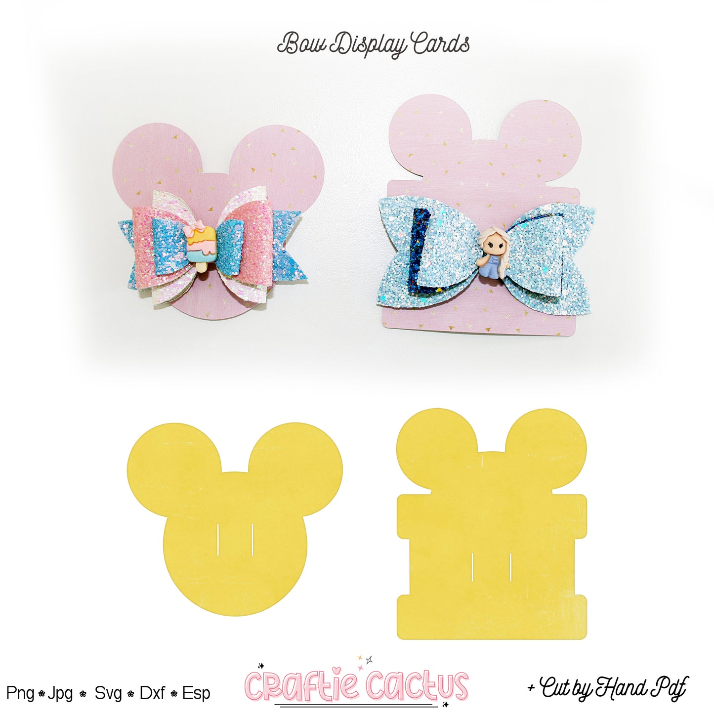 Display Card for Hair Bow | Bow Display Card Template | Packaging Card Svg