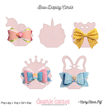 Display Card Template for Hair Bow | Bow Display Card Template | Packaging Card Svg