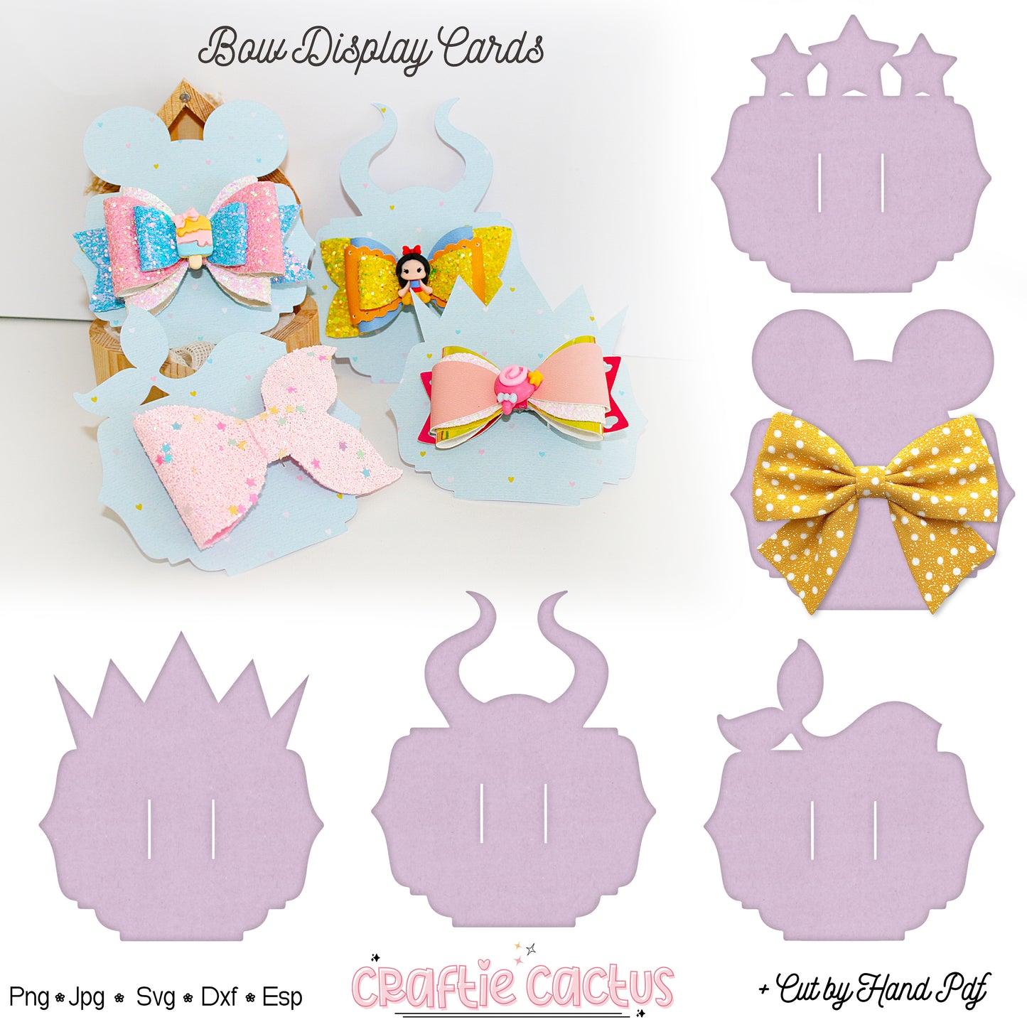 Display Card Template for Hair Bow | Bow Display Card Template | Packaging Card Svg