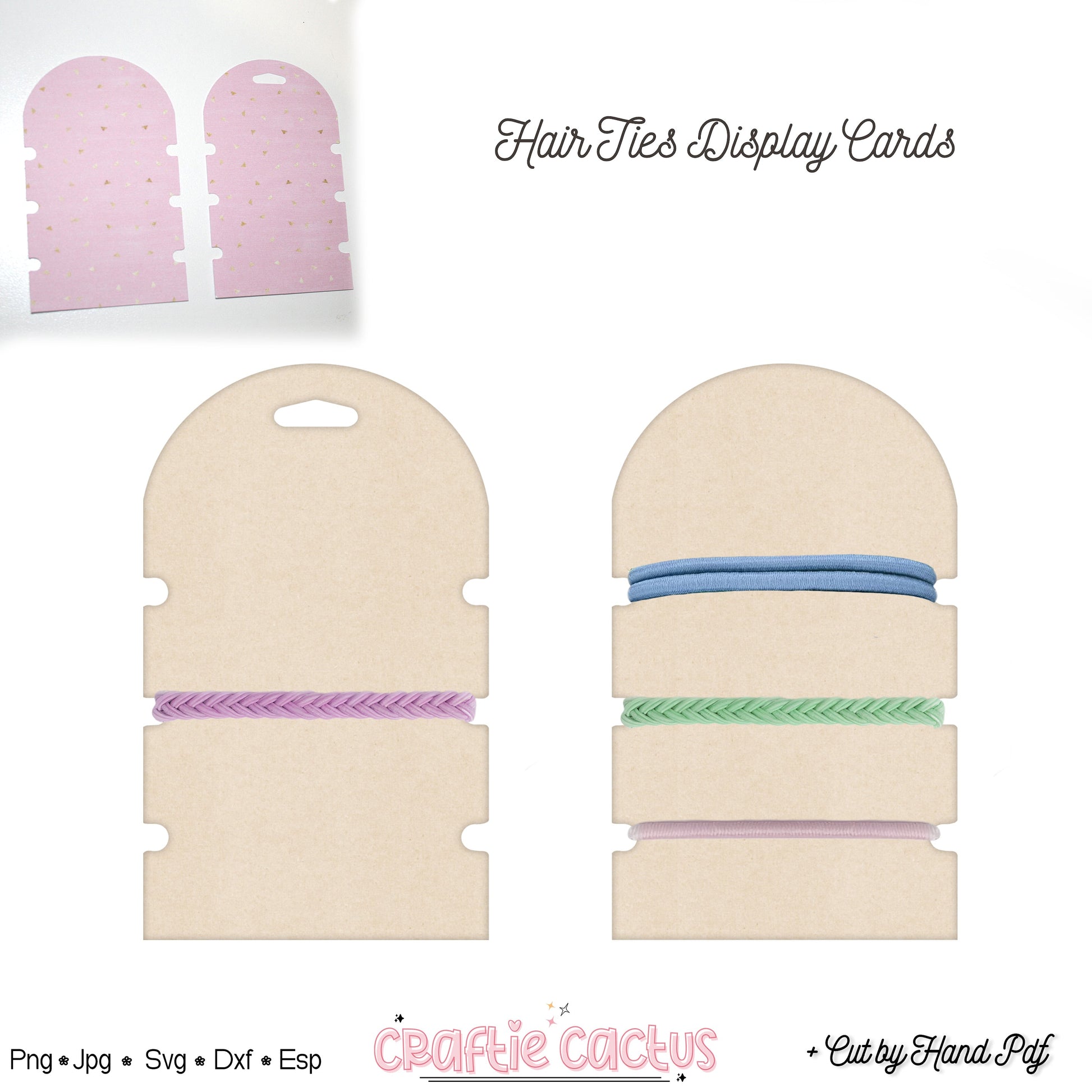 Hair Ties Display Card Template |Hair Accesories Packaging Card Svg A
