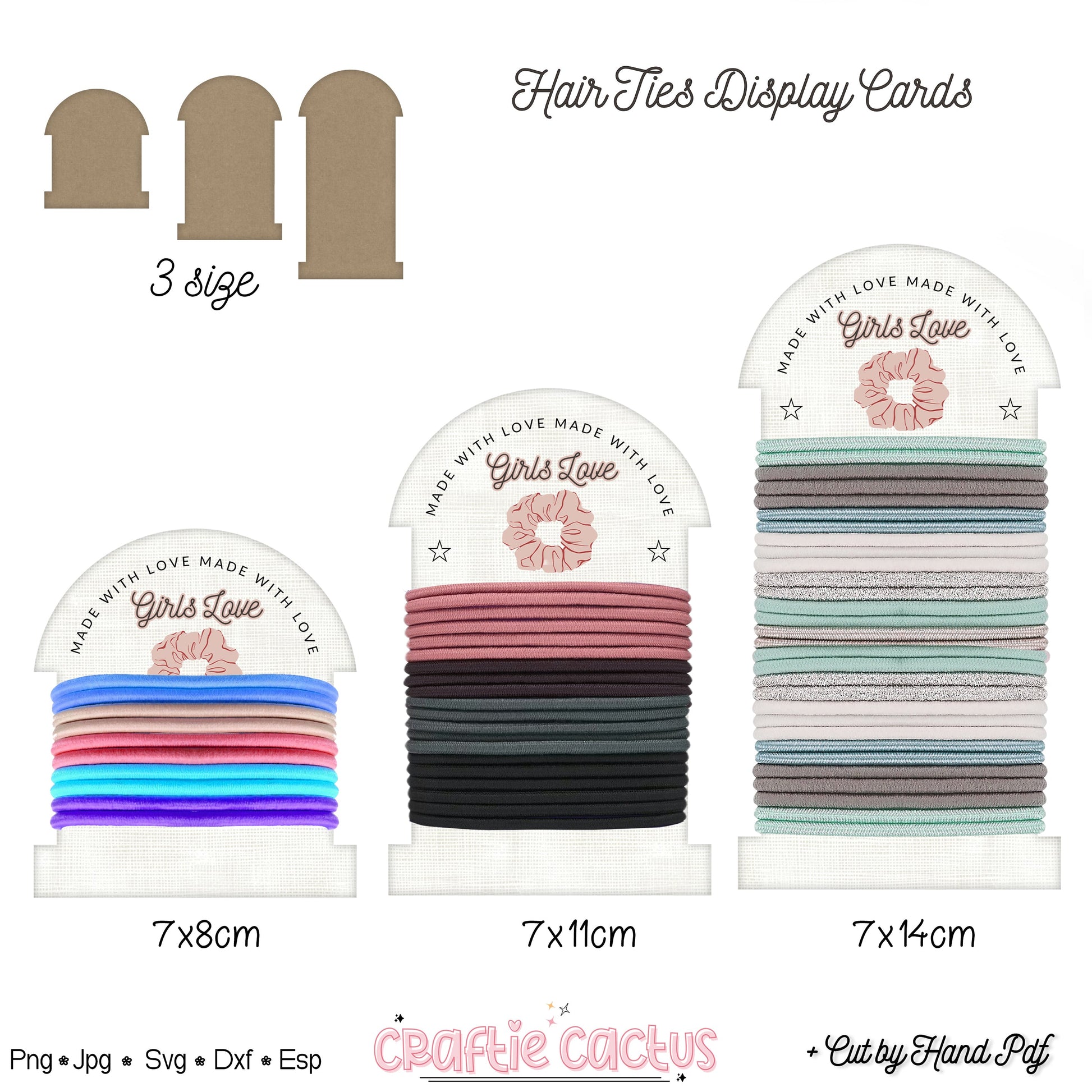 Hair Ties Display Card Template |Hair Accesories Packaging Card Svg B