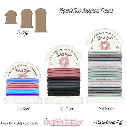 Hair Ties Display Card Template |Hair Accesories Packaging Card Svg B