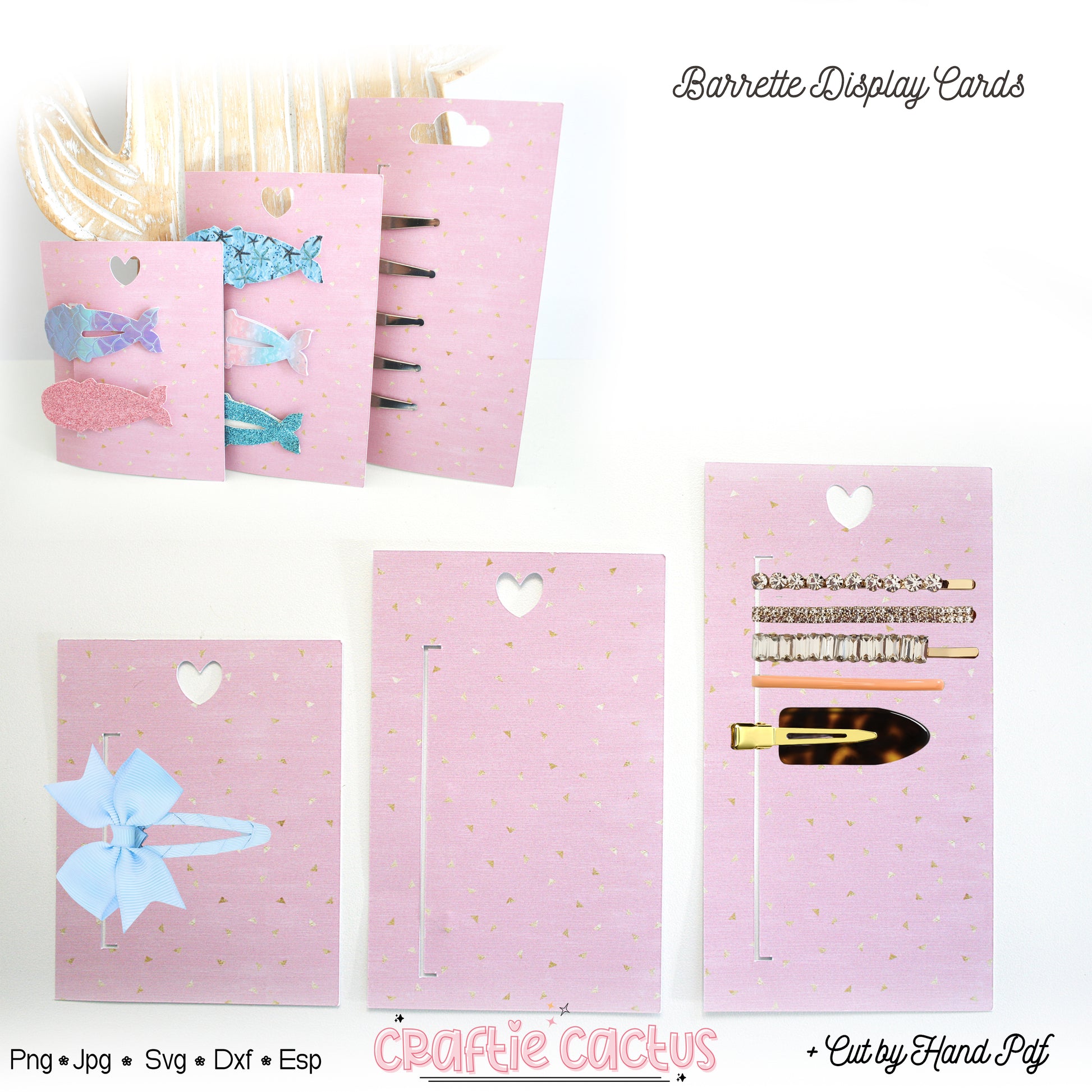 Barrettes Display Card Svg | Hair Packaging Card Template | Small Business Packaging
