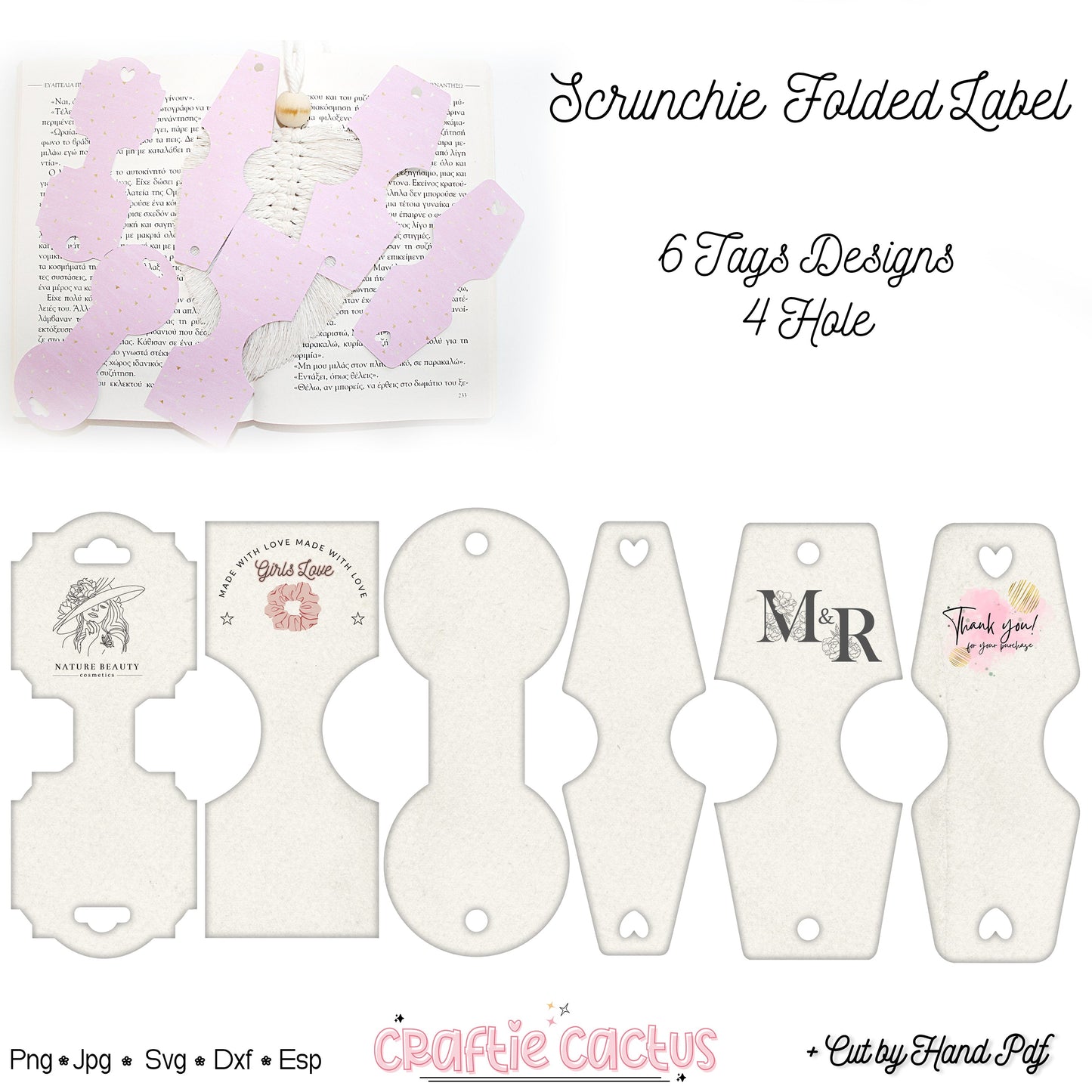 Jewelry/Hair Folded Tags Template |Hair Accesories Packaging Card Svg