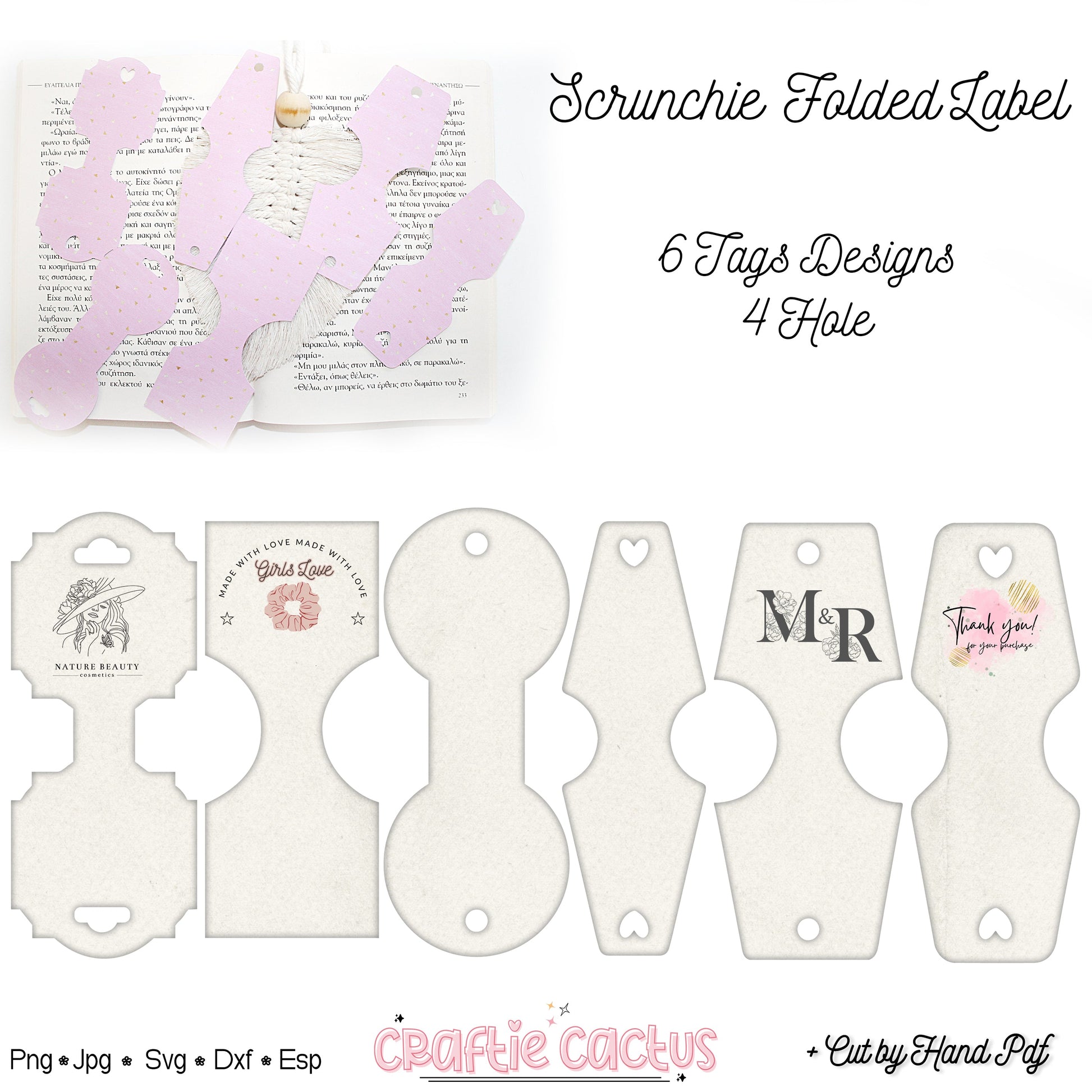 Jewelry/Hair Folded Tags Template |Hair Accesories Packaging Card Svg