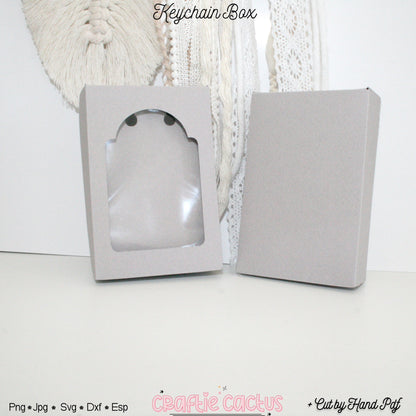 Boho Box Template with Window for Keychain Packaging Craftie Cactus