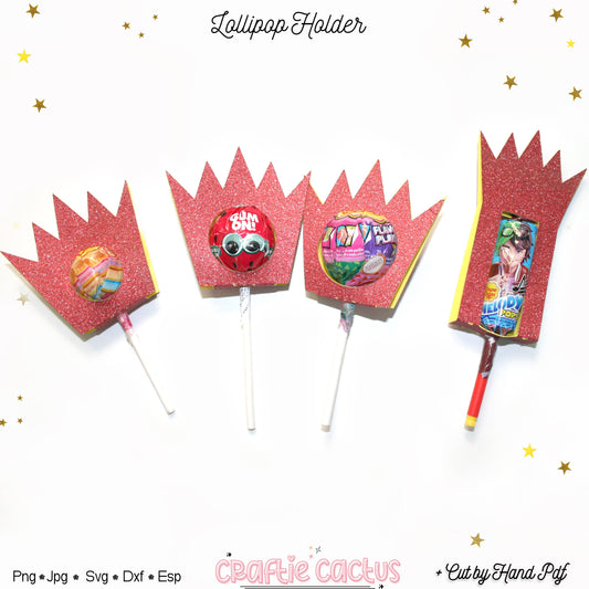 Crown Lollipop Holder Template - Candy Packaging Craftie Cactus