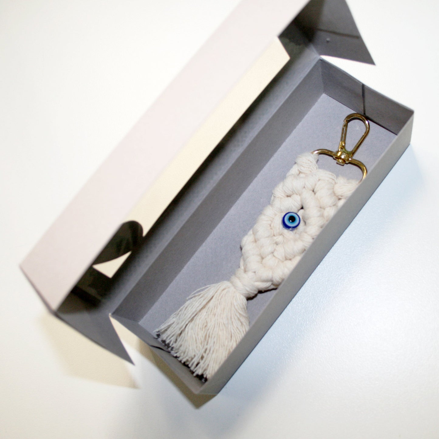 Rectangle Long Gift Box with heart window ( extra Display Card for Keychain Macrame ) Craftie Cactus