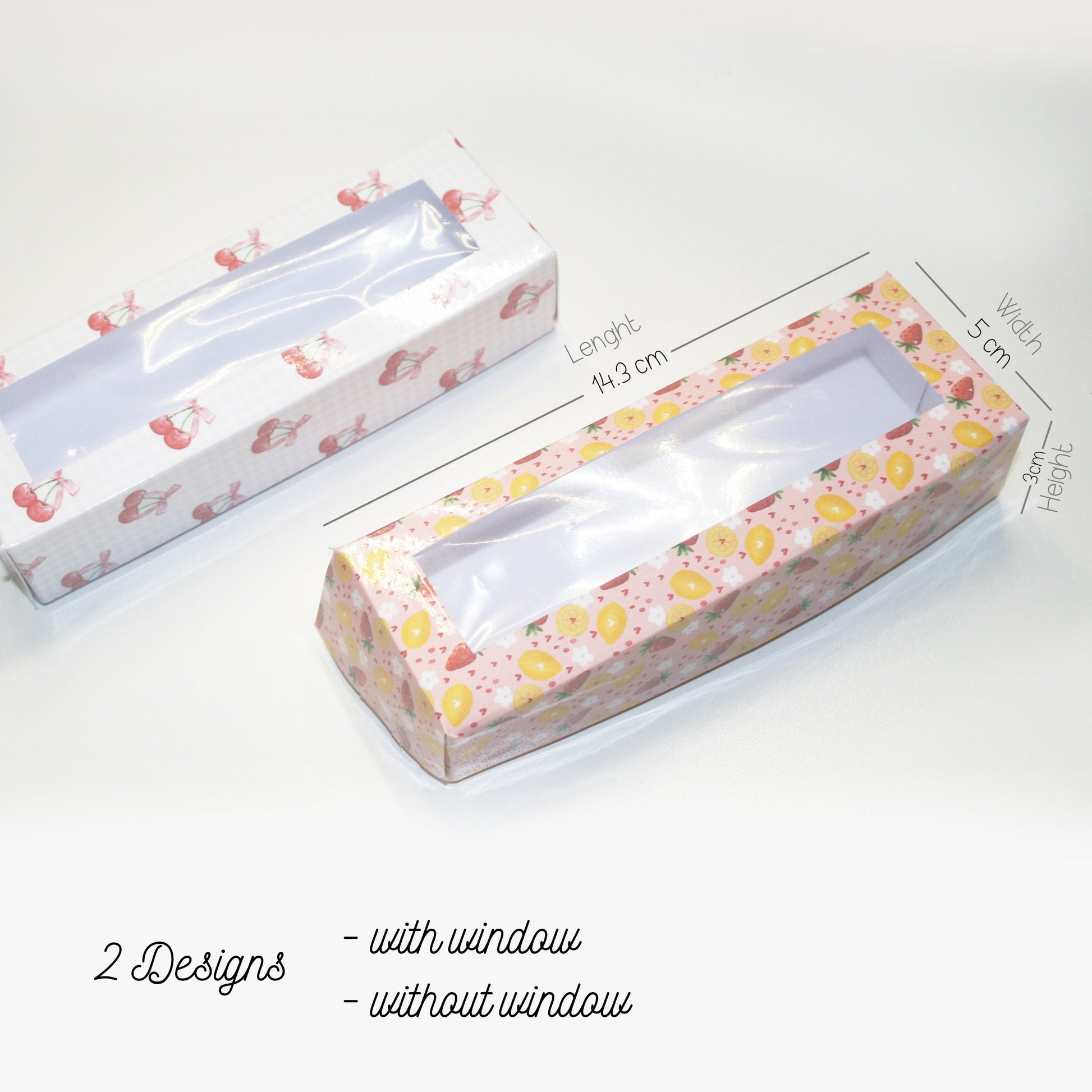 Rectangle Long Gift Box with window ( extra Display Card for Keychain Macrame ) Craftie Cactus