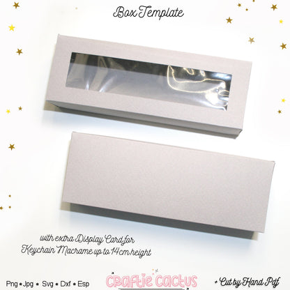 Rectangle Long Gift Box with window ( extra Display Card for Keychain Macrame ) Craftie Cactus