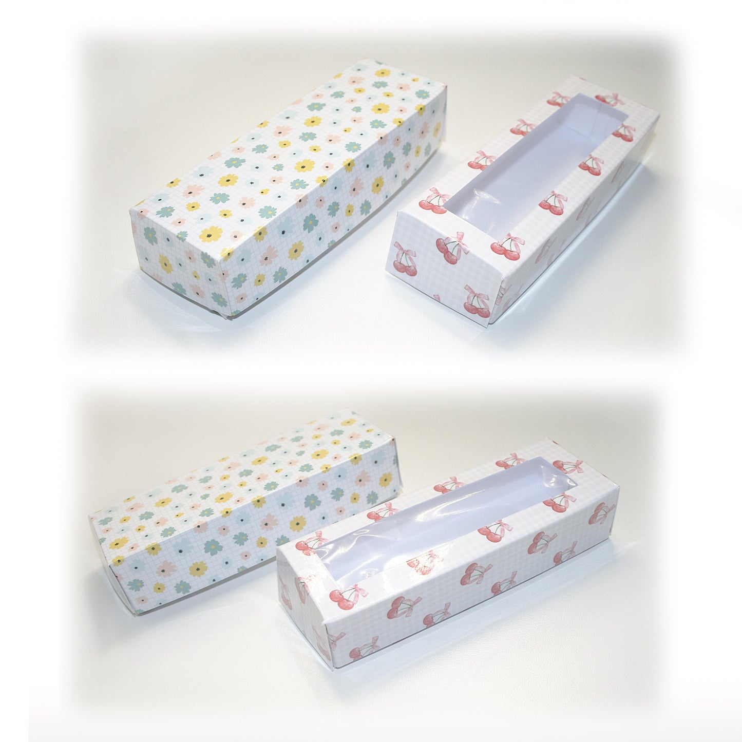 Rectangle Long Gift Box with window ( extra Display Card for Keychain Macrame ) Craftie Cactus