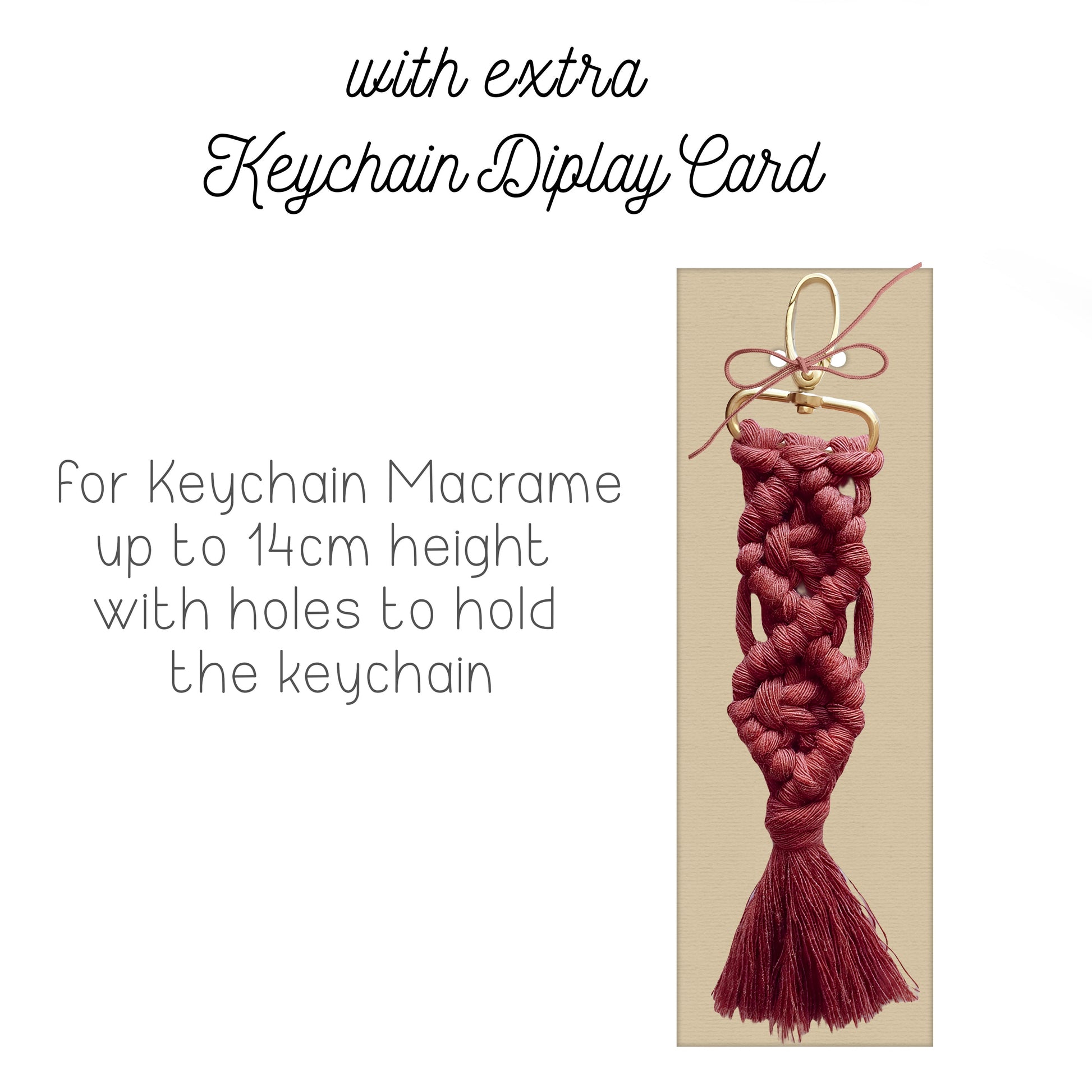 Rectangle Long Gift Box with heart window ( extra Display Card for Keychain Macrame ) Craftie Cactus