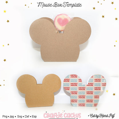 Mouse Treat Box Template Svg - Boy Party Packaging Craftie Cactus
