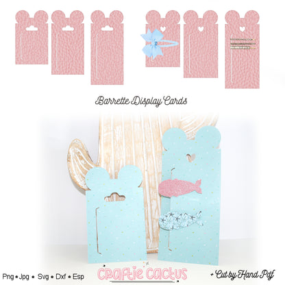 Mouse Barrettes Display Card Svg | Hair Packaging Card Template | Small Business Packaging