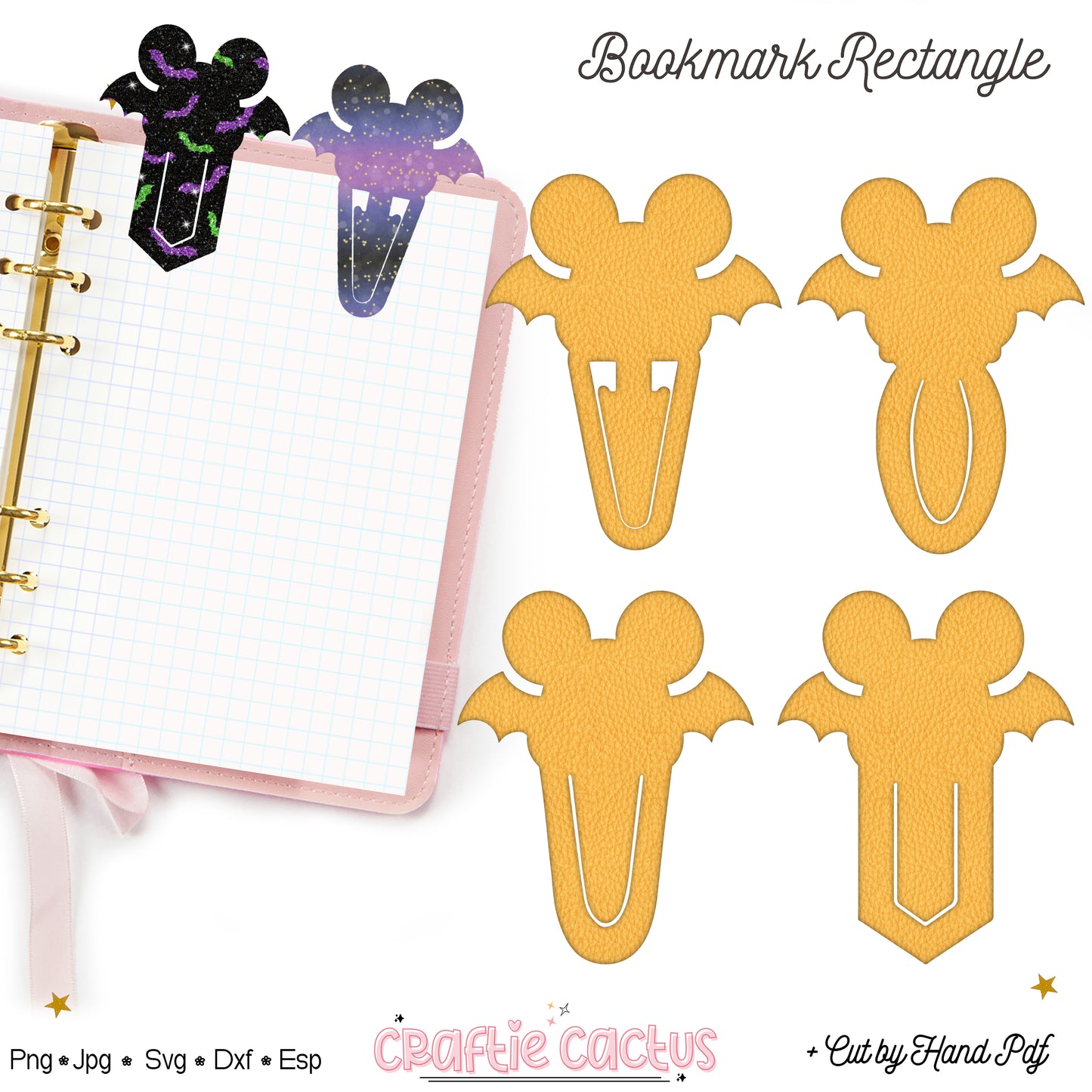 Bat Mouse Paperclip Bookmark Svg Template for Book Lovers | Cute Reading Accessories | Bookmark Cut Files | Gifts for book lovers