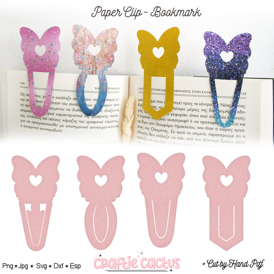 Butterfly Paperclip Bookmark Svg Template for Book Lovers | Cute Reading Accessories | Bookmark Cut Files | Gifts for book lovers