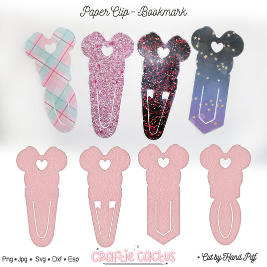 Girl Mouse Paperclip Bookmark Svg Template for Book Lovers | Cute Reading Accessories | Bookmark Cut Files | Gifts for book lovers