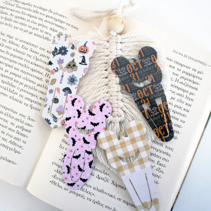 Halloween Pumpkin Paperclip Bookmark Svg Template for Book Lovers | Cute Reading Accessories | Bookmark Cut Files | Gifts for book lovers