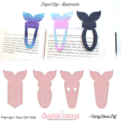 Mermaid Paperclip Bookmark Svg Template for Book Lovers | Cute Reading Accessories | Bookmark Cut Files | Gifts for book lovers