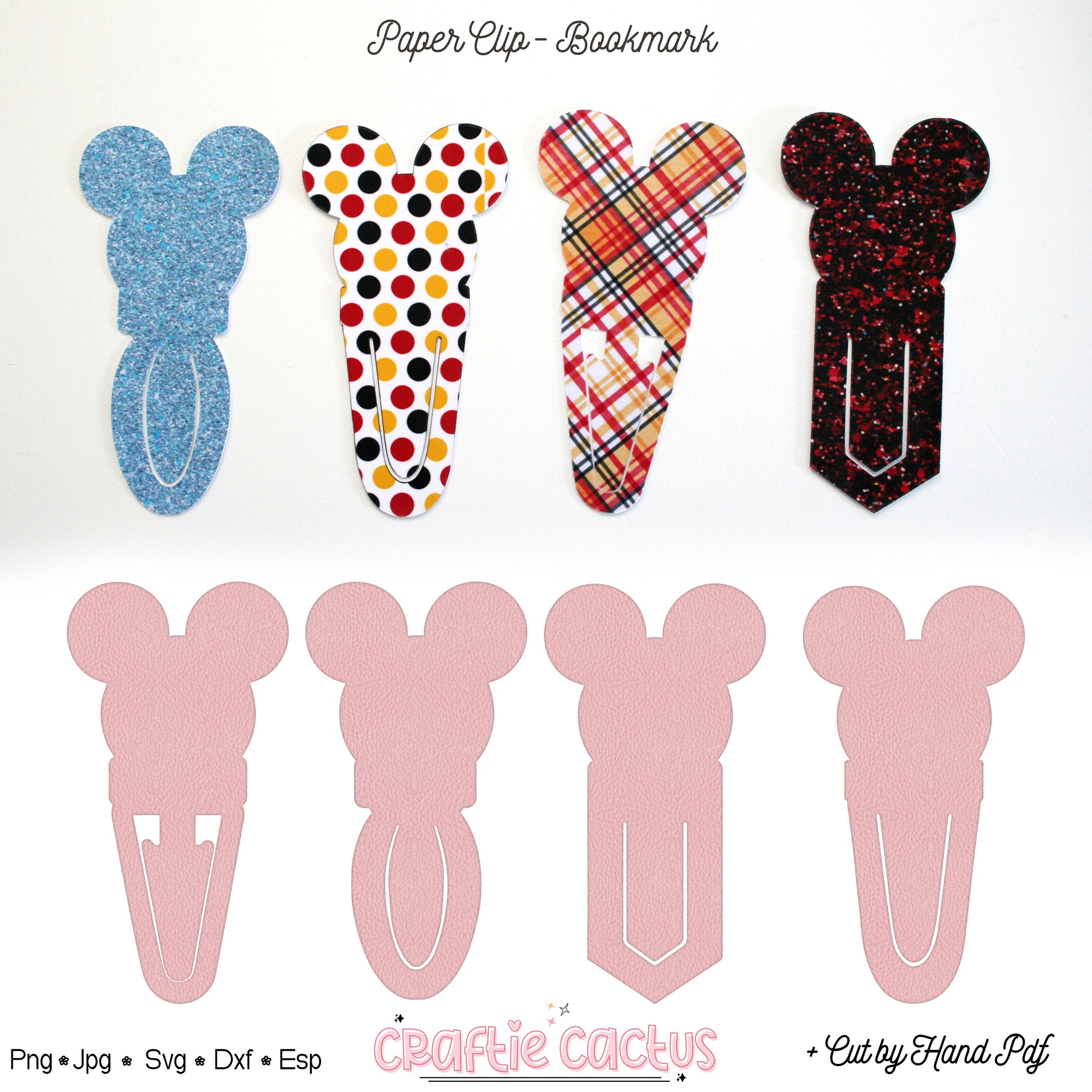 Mouse Paperclip Bookmark Svg Template for Book Lovers | Cute Reading Accessories | Bookmark Cut Files | Gifts for book lovers